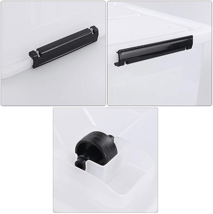 Asking 4-Pack Clear Large 50 L Plastic Storage Boxes, Plastic Storage Bins - Image 3