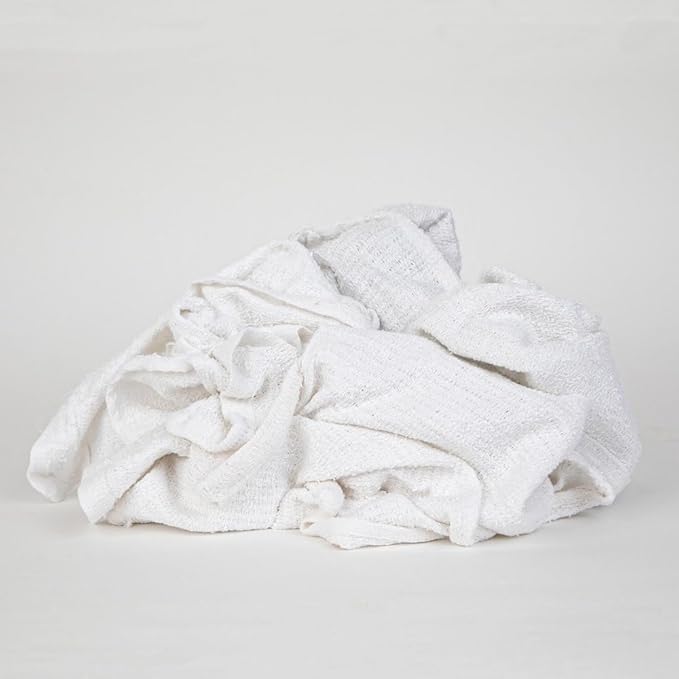 PRO SOURCE Low-Lint Virgin White 100% Cotton Terry Cloth Bar Mop Shop Towels - Image 2