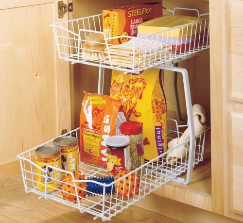 ClosetMaid 14 in. Pull Out Cabinet Organizer, 2 Tier, Heavy Duty, Slide Out P...