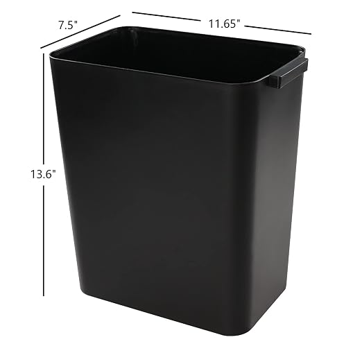 3-Pack Black 4.5 Gallon Plastic Trash Can Wastebasket, Garbage Container Bin - Image 2