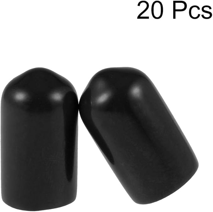 uxcell 20pcs Rubber End Caps 7mm ID Vinyl Round Tube Bolt Cap Cover Thread - Image 2