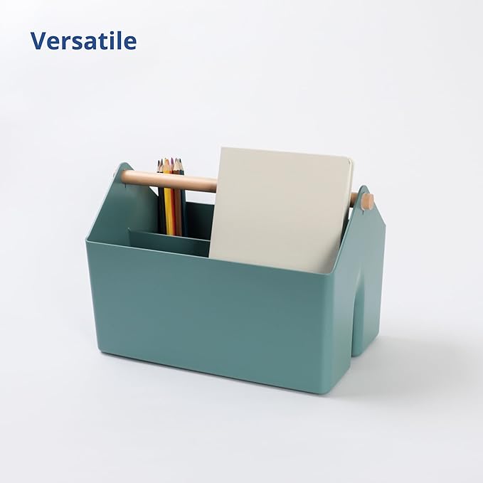 BLUE GINKGO Medium Storage Basket – Plastic Caddy - Image 3