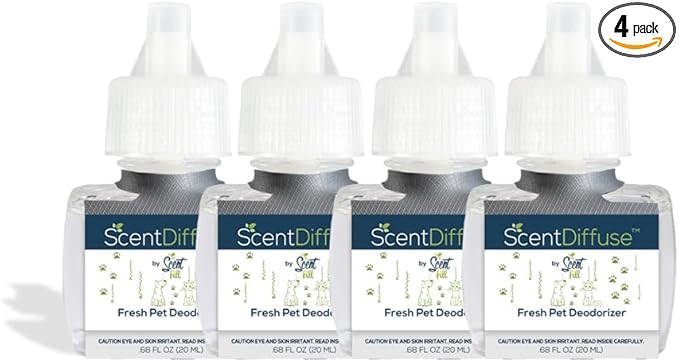 Scent Fill Fresh Pet Plug in Air Freshener, 4 Scented Oil Refills by ScentFill