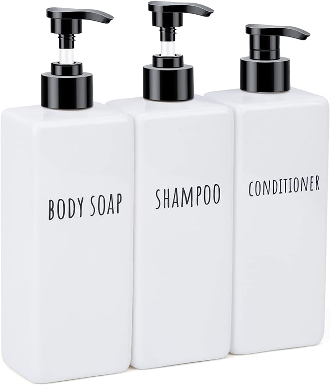 Segbeauty Plastic Soap Dispenser, 500ml Empty Square Pump Press Bottle Shower by Segbeauty