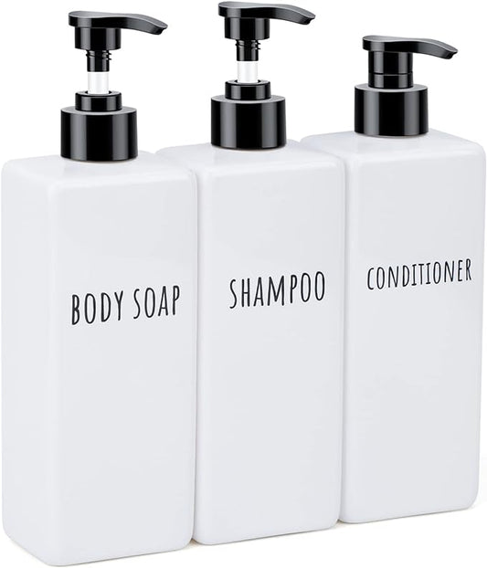 Segbeauty Plastic Soap Dispenser, 500ml Empty Square Pump Press Bottle Shower by Segbeauty