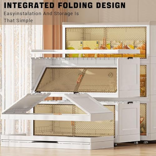 Stackable Storage Bins with Lid,147Gal Closet Organizers and Plastic Cabinets...