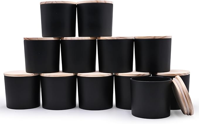 12 OZ Thick Candle Jars for Making Candles 12 Pcs, Empty Jars by Showin