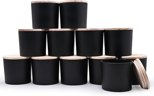 12 OZ Thick Candle Jars for Making Candles 12 Pcs, Empty Jars by Showin