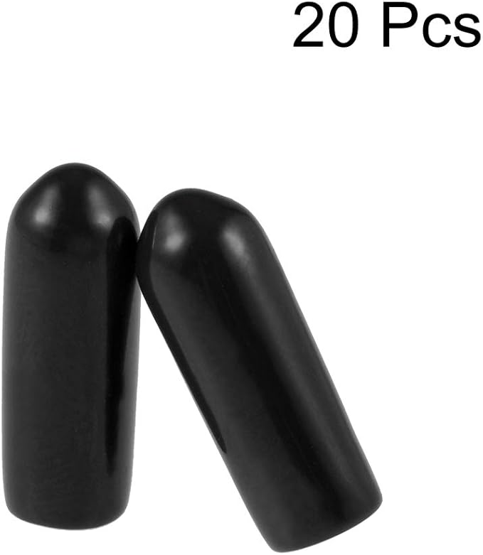 uxcell 20pcs Rubber End Caps 4mm ID Vinyl Round Tube Bolt Cap Cover Thread - Image 2