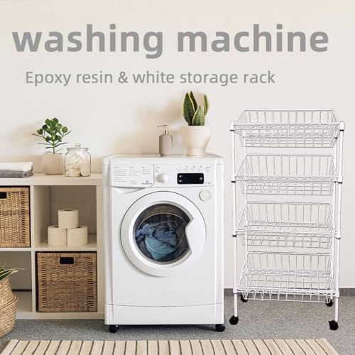 NSF white 4-layer storage rack, kitchen basket rack, vegetable tableware sort...