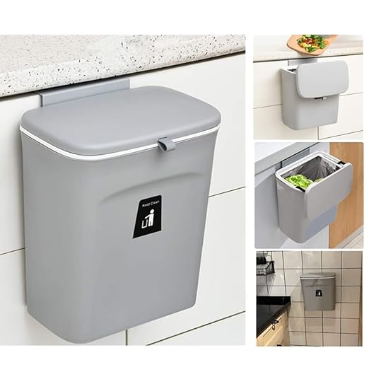 Compost Bin for Kitchen -2.4 Gallons/9L Trash Can for Under Sink, Hanging Small by MUGYPYR