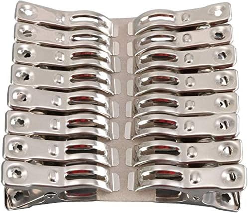 Clothes Pins 32 Pcs Metal Beach Chair Towel Clips, Heavy Duty Stainless Steel by Commoditydisplay