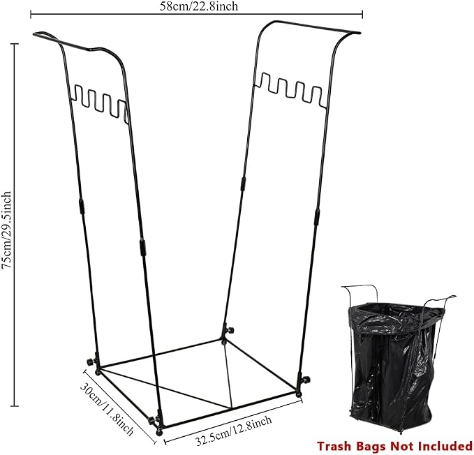 2 Pack Trash Bag Holder, 30-45 Gallon Garbage Bag Holder, Metal Portable Leaf - Image 2