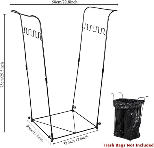 2 Pack Trash Bag Holder, 30-45 Gallon Garbage Bag Holder, Metal Portable Leaf - Image 2