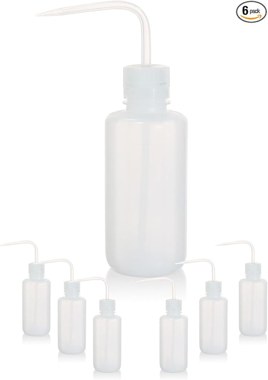 6pcs of Economy Wash Bottles, Narrow-Mouth, Self-Venting Safety Wash Bottles by LABINVO