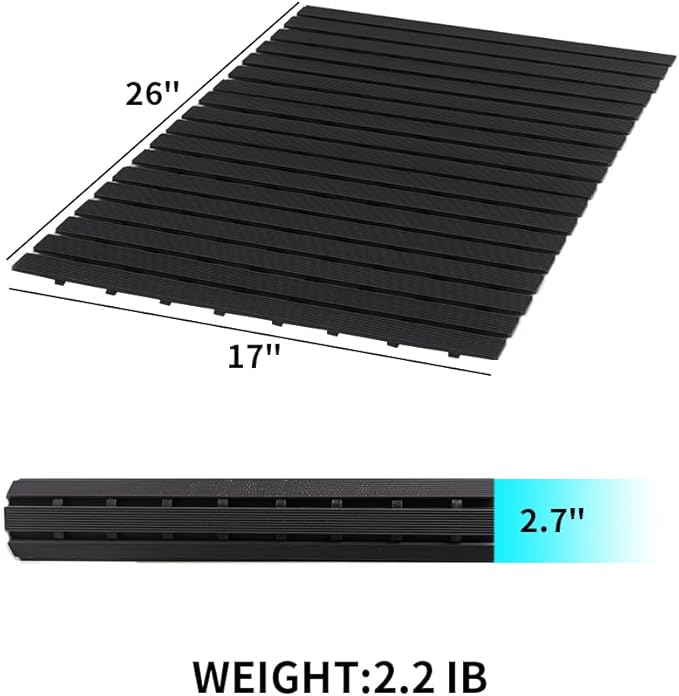 Shower-Mat Non Slip, PADOOR Heavy Duty Bathtub-Mat Curlable Quick Drain Sturdy - Image 5