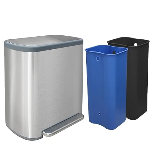 Kitchen Trash Can 16 Gallon, 2 x 30 Liters Trash and Recycle bin Combo by JM%C2%B7YIPENG