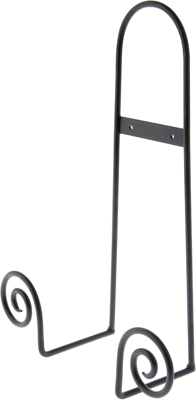 Bard's Black Wrought Iron Wall Mountable Tray or Platter Hanger, 16.25" H x by Bards
