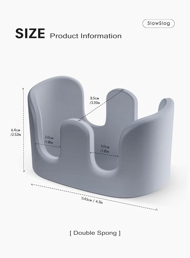 Double Sponge Holder, 2 Slots Diatomite Stone Sponge Holder, Absorbent Sponge - Image 6