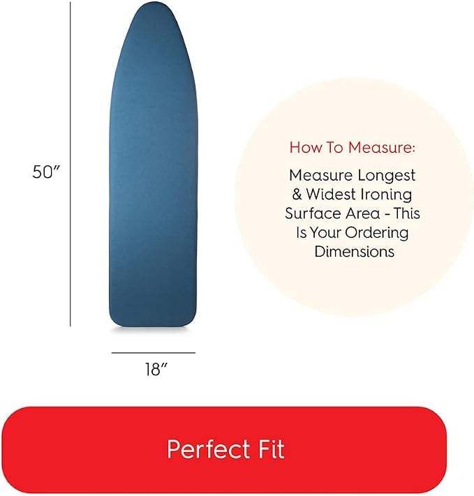 TIVIT Ironing Board Cover 18 x 50, Performance Grade Titanium Coated Pro Grip - Image 3