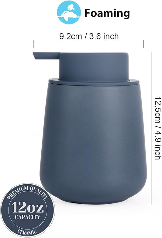 INGOFIN Ceramic Foaming Soap Dispenser - 12 oz Foam Hand Soap Dispenser Bathroom - Image 2
