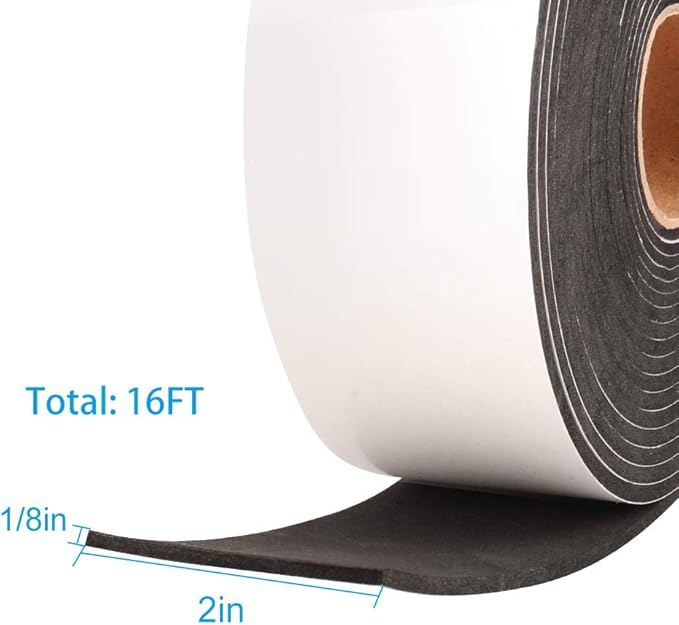 High Density Foam Tape, 2 Inch Wide x 1/8 Inch Thick Door Insulation Tape - Image 3