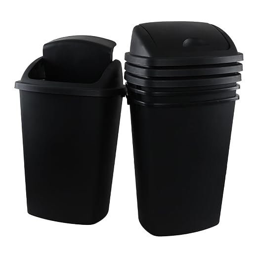 13 Gallon Black Outdoor Garbage Can by Yesdate
