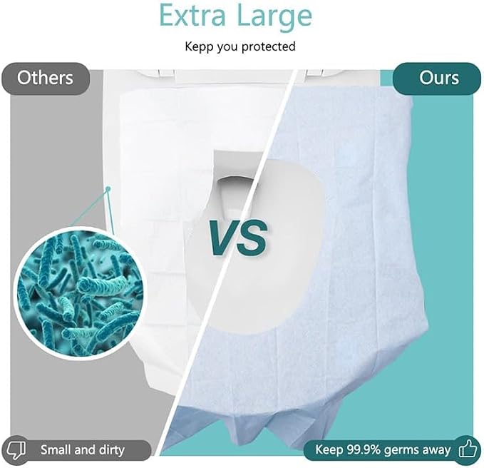 Disposable Waterproof Toilet Seat Covers – Individually Wrapped XL Portable - Image 5