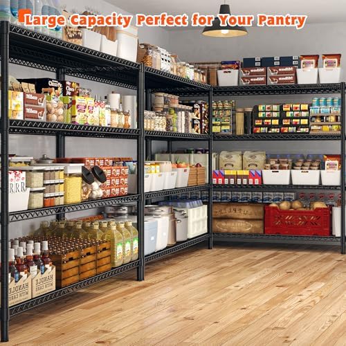 REIBII 60" W ×24" D×65.3" H, 4 Tier Wire Shelving 2878LBS Heav...