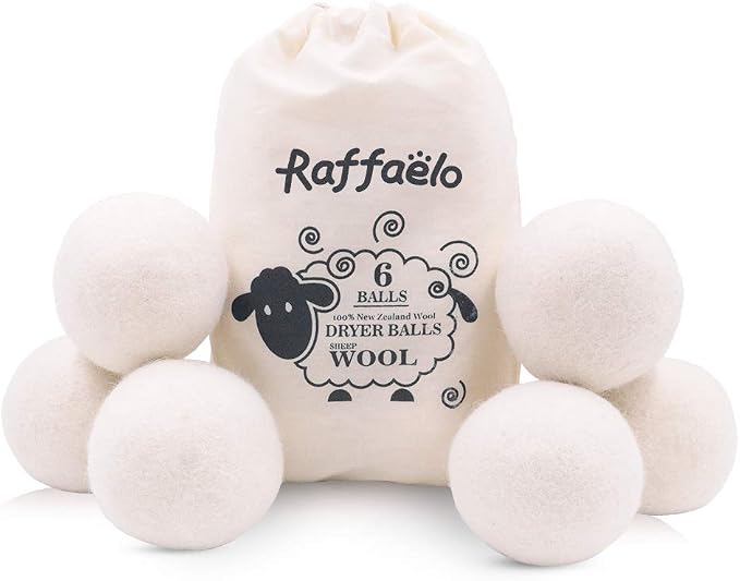 Raffaelo Wool Ball, Wool Dryer Balls XL Premium Reusable Natural Fabric by Raffaelo