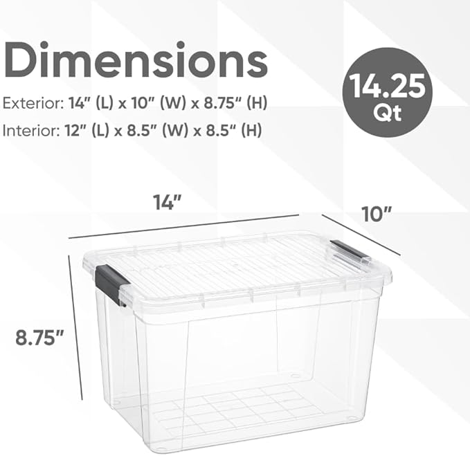 Superio Storage Bins with Lids, Stackable Totes, BPA Free, Odor Free, Organizer - Image 2