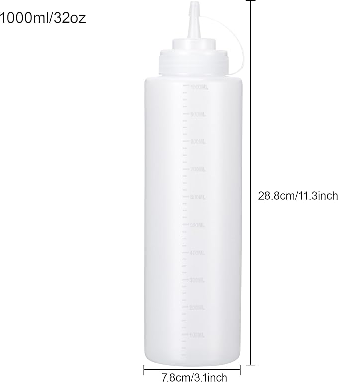 Condiment Squeeze Bottles Ketchup Dispenser, 4 Pack 32oz Squeeze Bottles - Image 2