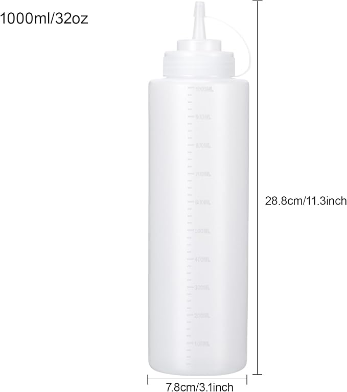 Condiment Squeeze Bottles Ketchup Dispenser, 6 Pack 32oz Squeeze Bottles - Image 2