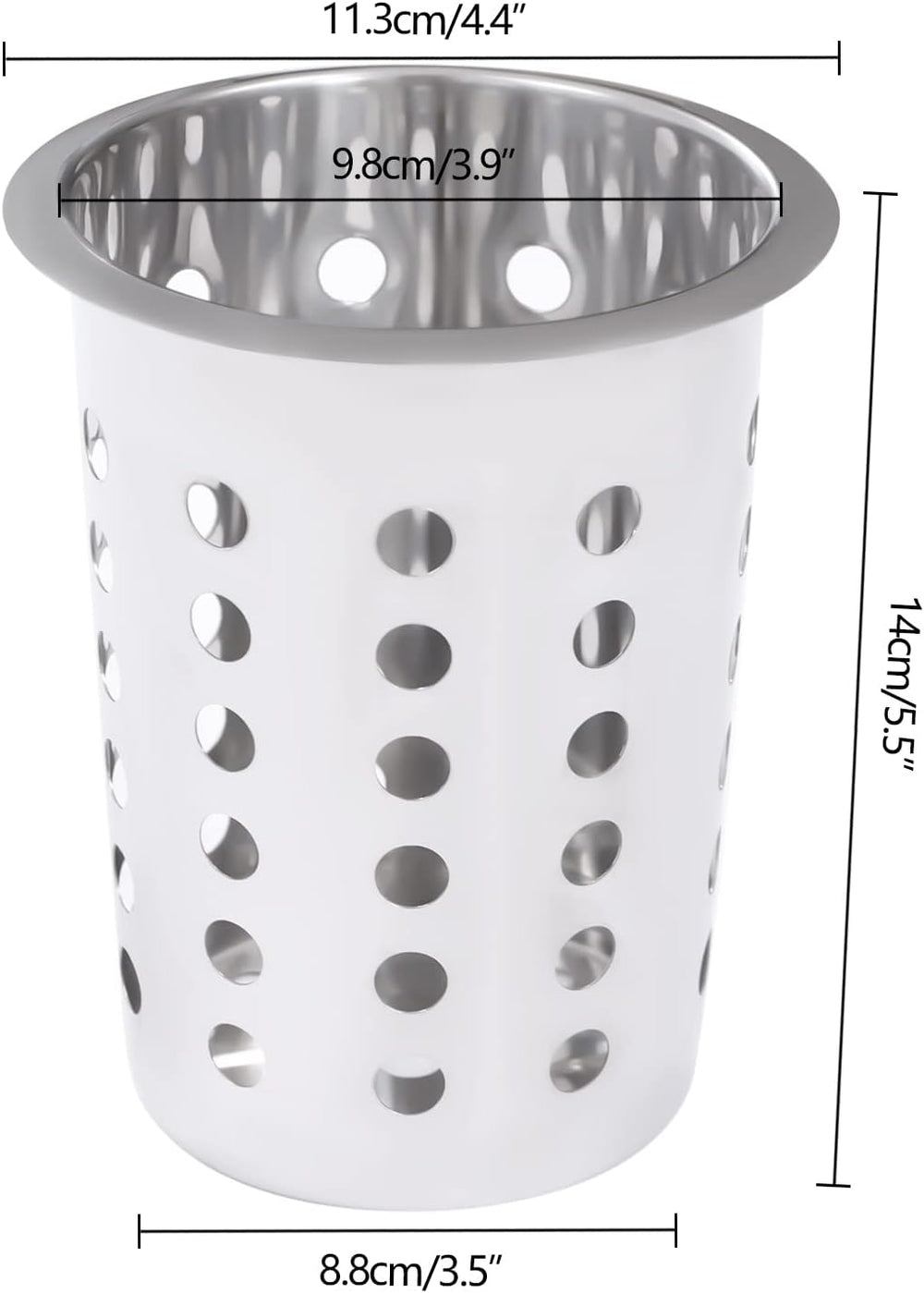Flatware Organizers, Modern Minimalist Stainless Steel Utensil Holder, 4 Hole...
