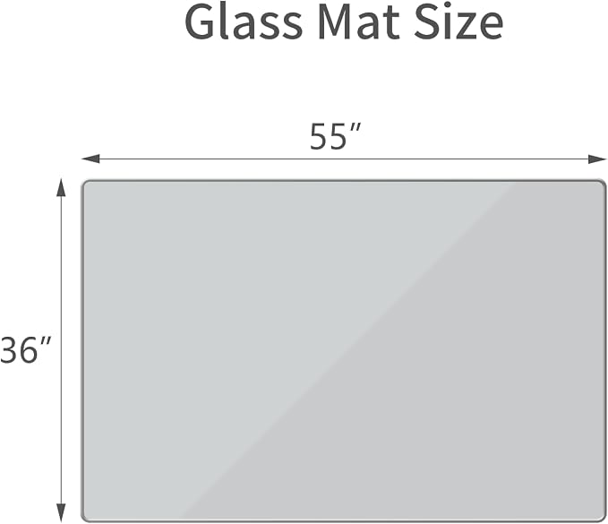 36" x 55" Glass Chair Mat, Heavy Duty Hard Floor Mat - Image 6