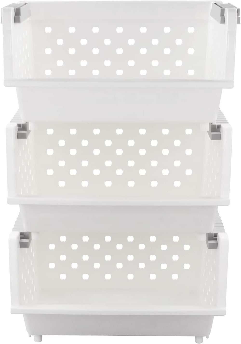 Stackable Pantry Storage Baskets, 3-Pack Snack Storage Baskets