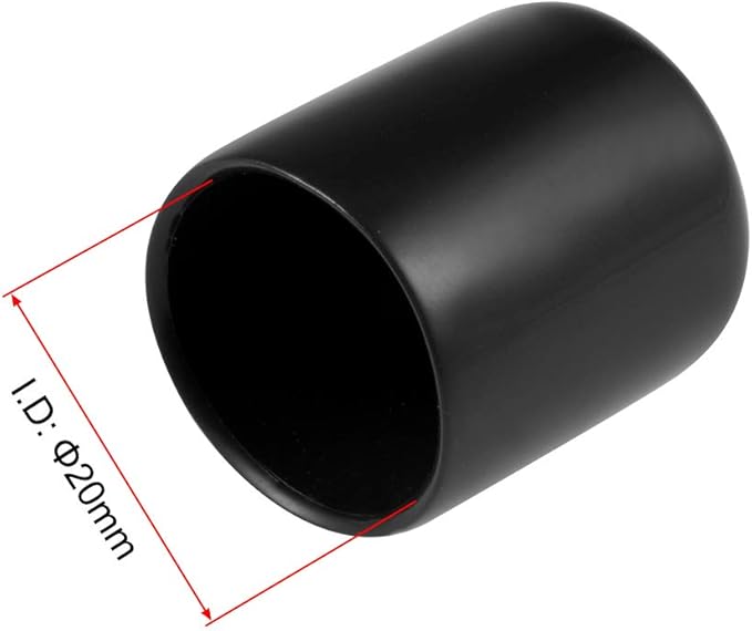 uxcell 20pcs Rubber End Caps 20mm ID Vinyl Round Tube Bolt Cap Cover Thread - Image 3