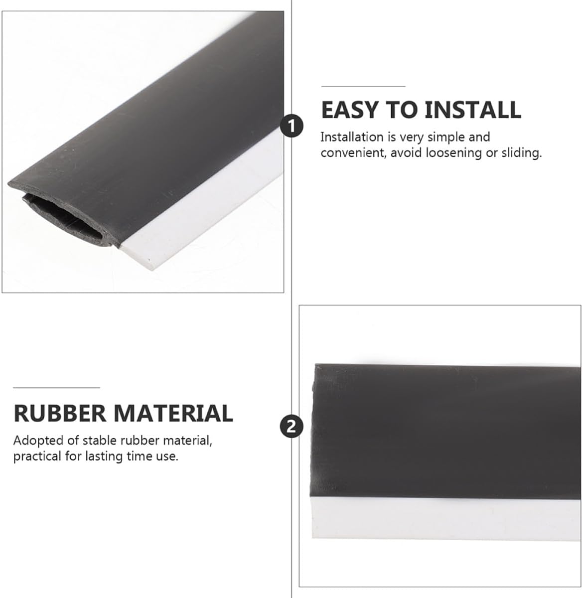 Angoily 8pcs Dustpan Strip Replacement Rubber Lip Edge 26cm Soft Black Dustpan Part for Commercial and Home Cleaning Accessories