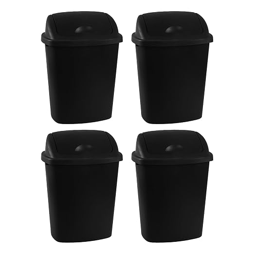 6 Gallon / 25 L Trash Can, Plastic Swing Lid Garbage Waste Bins Container by Unknown
