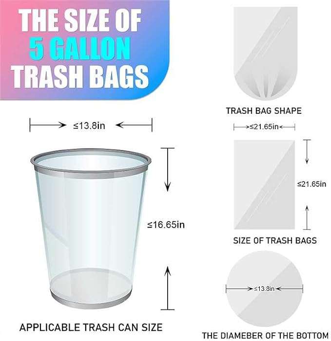 300 Count 5 Gallon Trash Bags - Image 3