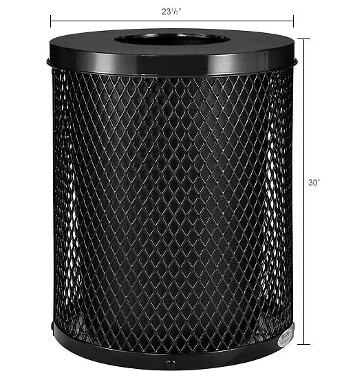 Global Industrial Outdoor Diamond Steel Trash Can - Image 7