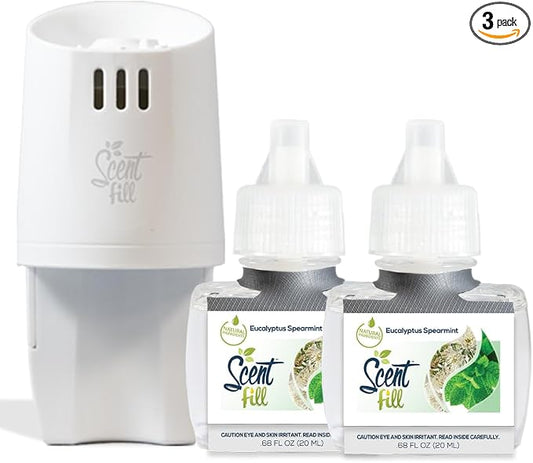 Scent Fill Eucalyptus Spearmint Plug in Air Freshener, Scented Oil Refills by ScentFill