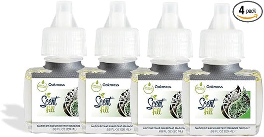 Scent Fill Oakmoss Plug in Air Freshener, 4 Scented Oil Refills by ScentFill