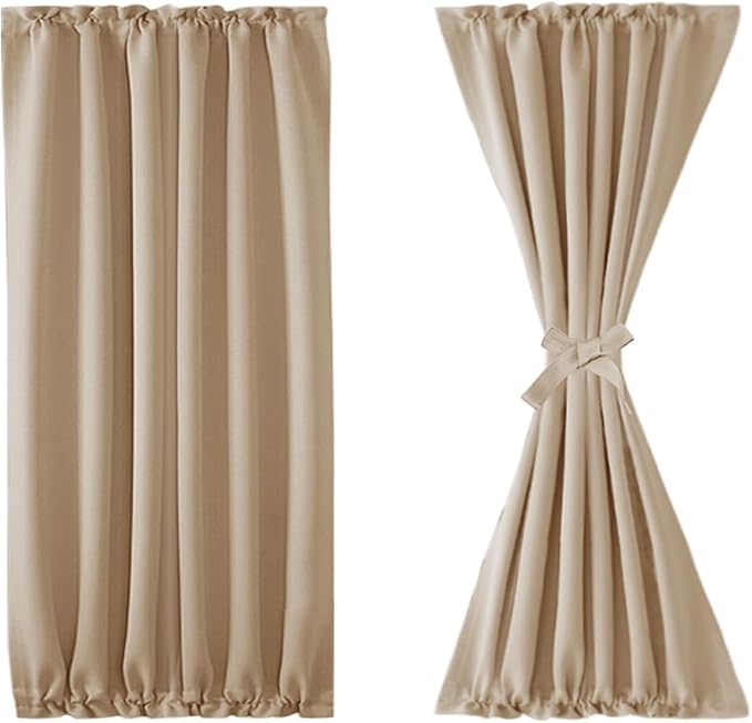 DWCN French Door Curtains – Rod Pocket Thermal Blackout Curtain - Image 7