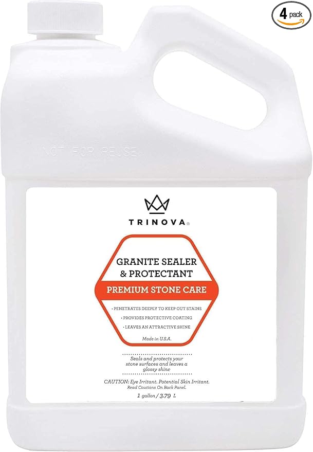 TriNova Granite Sealer & Protector Gallon Refill- Made in USA, Best Stone Polish by TriNova