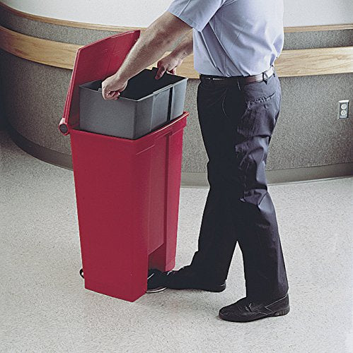 Rubbermaid Commercial Products Slim Jim Front Step On Trash Can, Hands-Free - Image 2