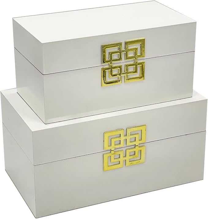 Galt International Large & Small Decorative Storage Box w/Hinged Lid - Image 2