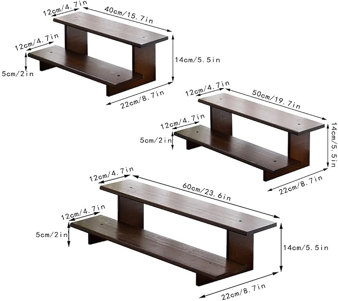 2 Tier Wood Desktop Ladder Storage Rack, Bamboo Wooden Storage Shelf - Image 2