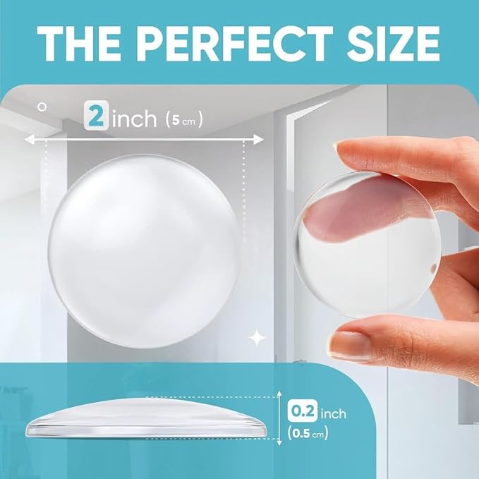 Strongest Home Door Wall Protector Clear Bumpers – 2 Inch Silicone Adhesive Pads - Image 2