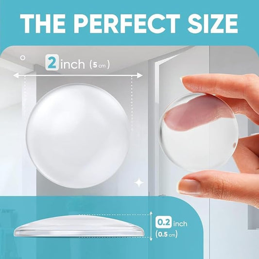 Strongest Home Door Wall Protector Clear Bumpers – 2 Inch Silicone Adhesive Pads - Image 2